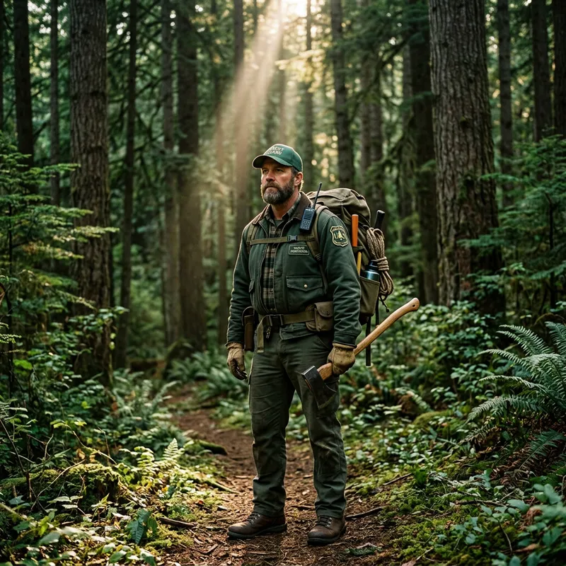 Professional Forester in Natural Setting