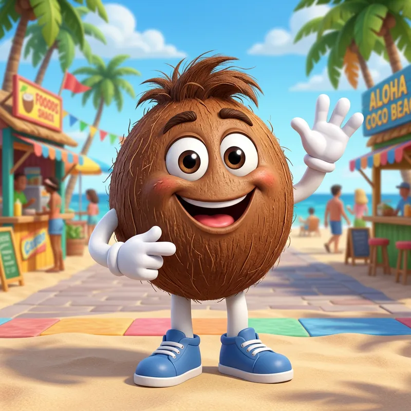 Cheeky Coconut Character: Fun and Friendly Design