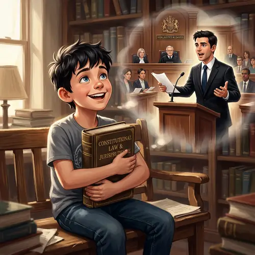 Young Boy Dreaming of Becoming a Successful Lawyer | Legal Aspirations