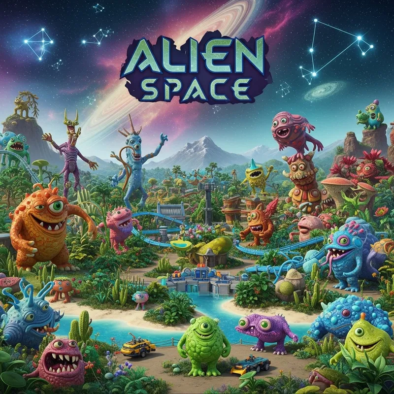 Colorful Alien Space Theme Park & Island Pack Colorful Alien Space Theme Park & Island Pack