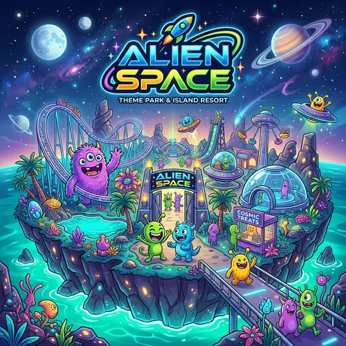 Colorful Alien Space Theme Park & Island Pack
