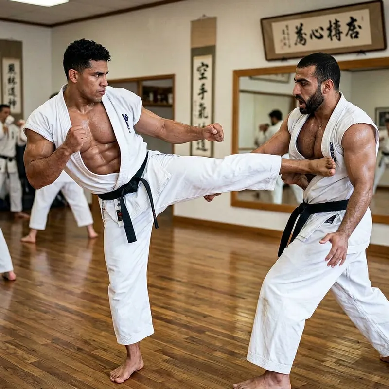 Muscular Male Karate | Ripped 8-Pack, Big Pecs & Biceps