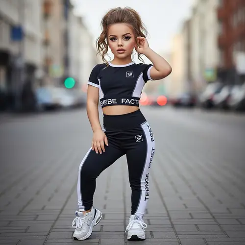 Stylish Caucasian Model in Sporty Apparel and Sneakers