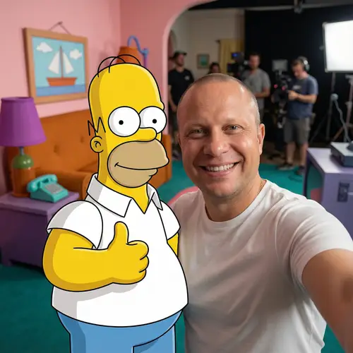 Selfie with Homer Simpson: Ultra-Realistic Capture