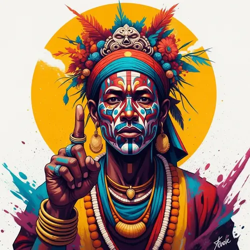 Dynamic Brushwork: Breathtaking Individual Pointing Upwards