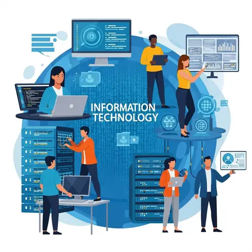Diverse IT Professionals in Futuristic Tech Environment
