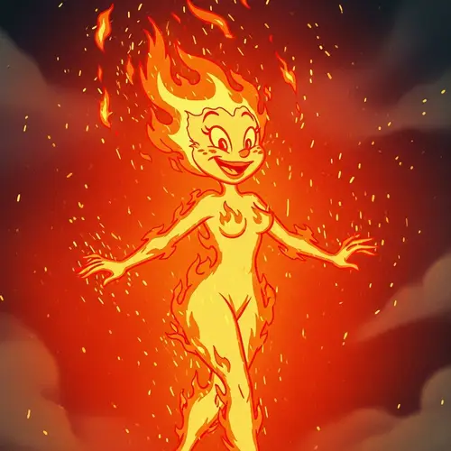 Fiery Ember Female Character | Blaze of Brilliance | Disney's Ember