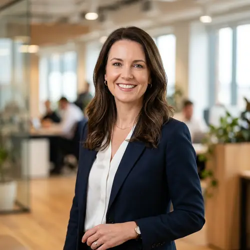 Confident Businesswoman Headshot in Soft Lighting
