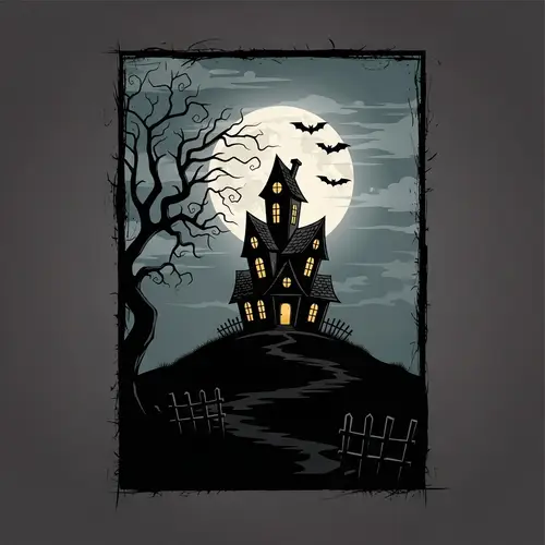 Eerie Haunted House Drawing | Spooky Thumbnail Artwork
