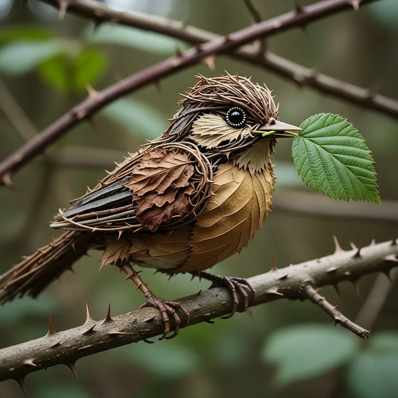 Green Leaf Bird in Zarzal - Nature Photo