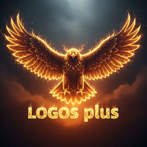 Fiery Golden Eagle Logos Plus