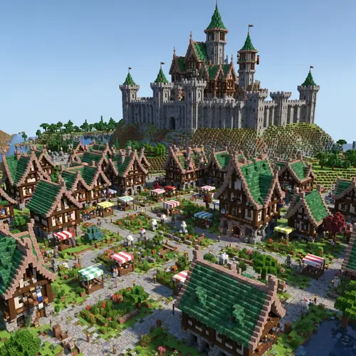Minecraft Medieval Village & Castle: A Grand Digital Masterpiece
