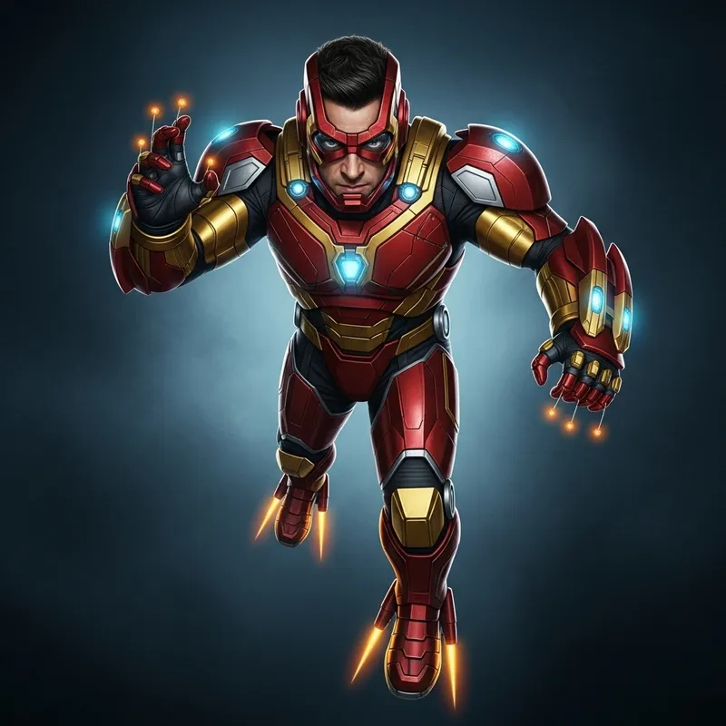 Tom Cruise in Iron Man Suit: Action Hero in Red & Gold Armor