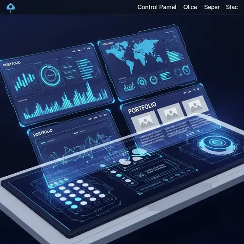 Futuristic Control Panel for Portfolio Presentation | Web Page