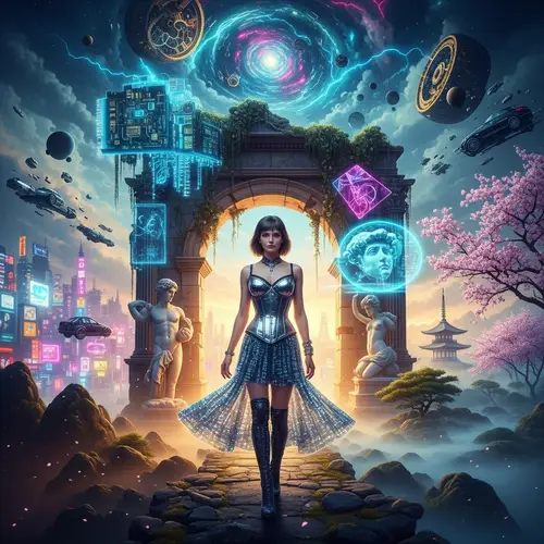 Captivating Female Figure in Surrealistic Style