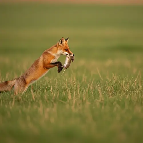 Agile Fox Hunting in Tall Grass: A Captivating Scene