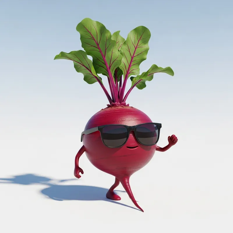 Cool Beet Vegetable Mascot with Sunglasses
