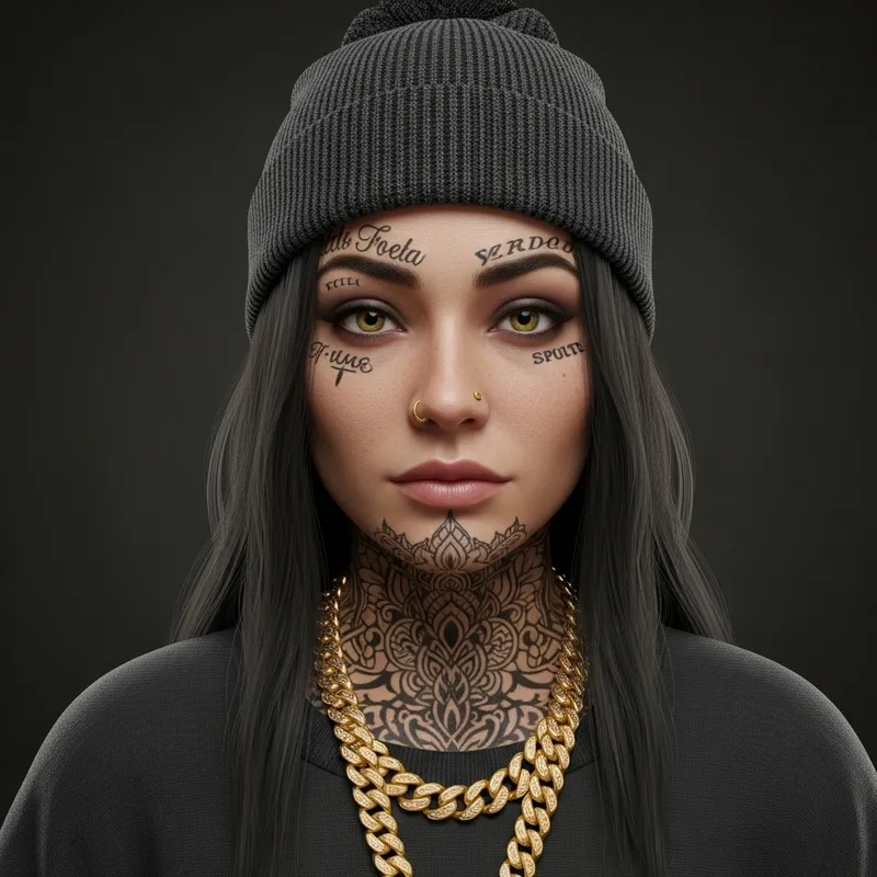 South Asian Princess Jasmine with Intricate Tattoos | Hood Gangster Style