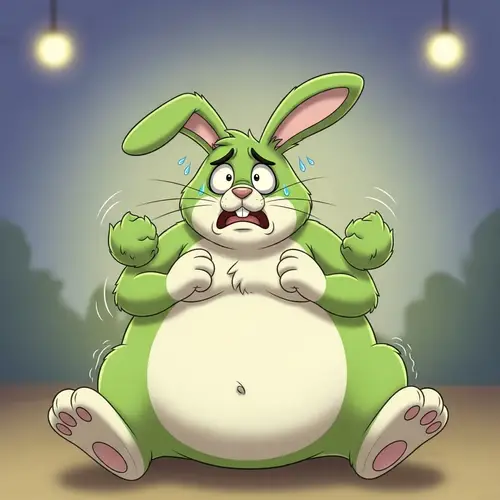 Frightened Springbonnie: Expressive Rabbit Character