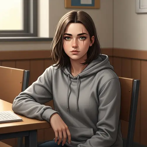 Athletic Teenage Girl with Determined Yet Caring Demeanor