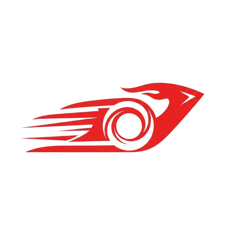 Red & White Automobile Fuel Logo
