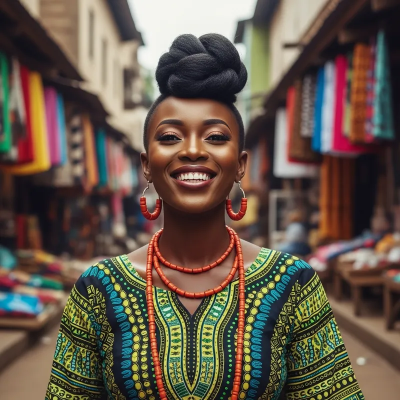 Radiant African Woman | Bold Traditional Attire