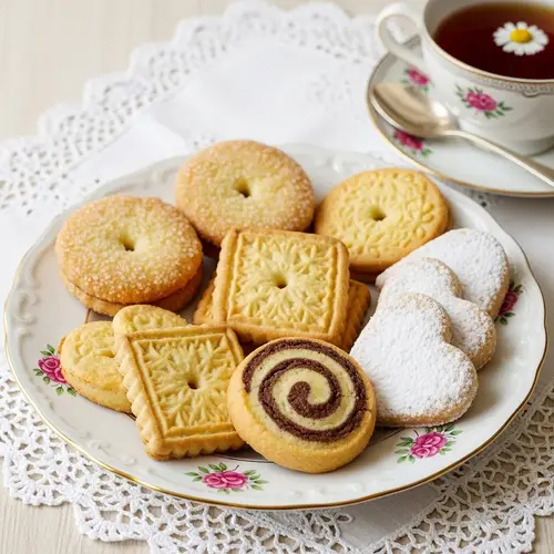 Delicious Biscuits on Antique Plate | Sweet Treats Variety