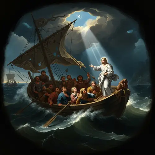 Faithful Digital Painting: Christ Calming the Storm | Divine Intervention