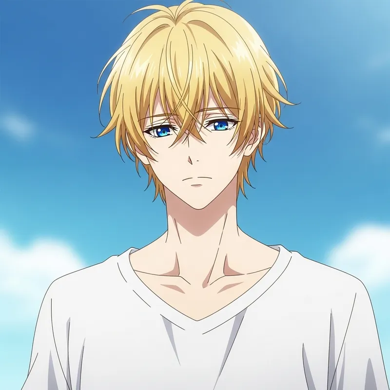 Handsome Anime Boy with Blonde Hair