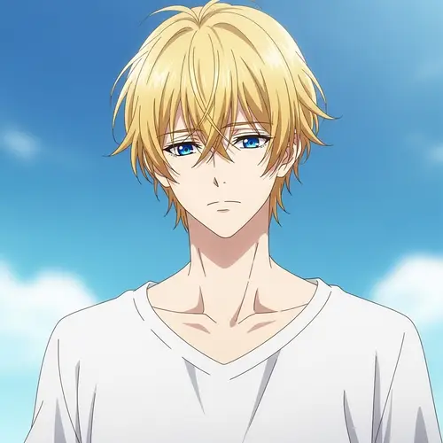Handsome Anime Boy with Blonde Hair