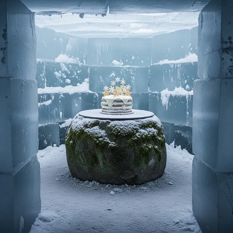 Ice House with Rock Inside Serving Cake | Unique Event Venue
