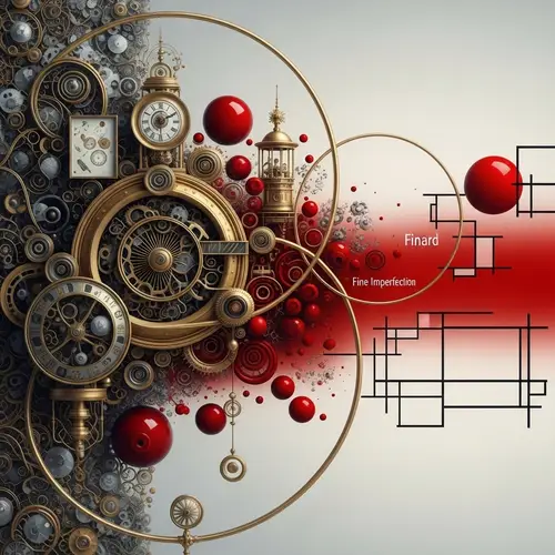 Hyper-Realistic Steampunk Art Featuring Red Circle Element