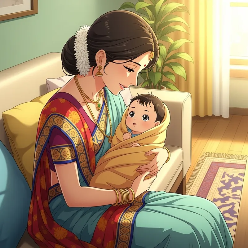 Serenity of a Warm Embrace: Anime Mom and Baby Bonding