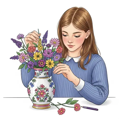 Serene Floral Arrangement: Calmness and Creativity Captured