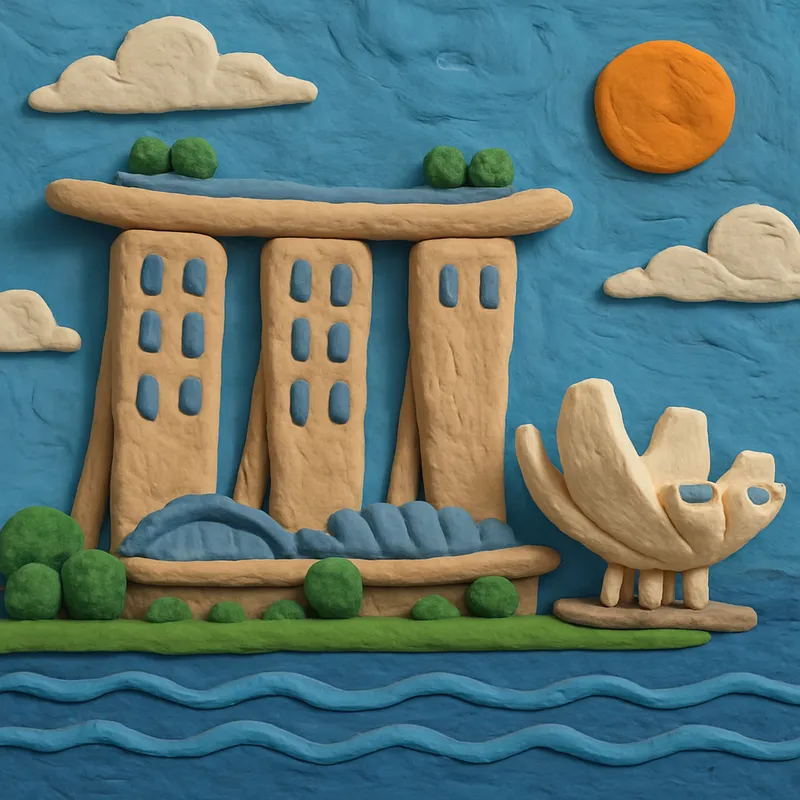 Claymation of Marina Bay Sands in Singapore