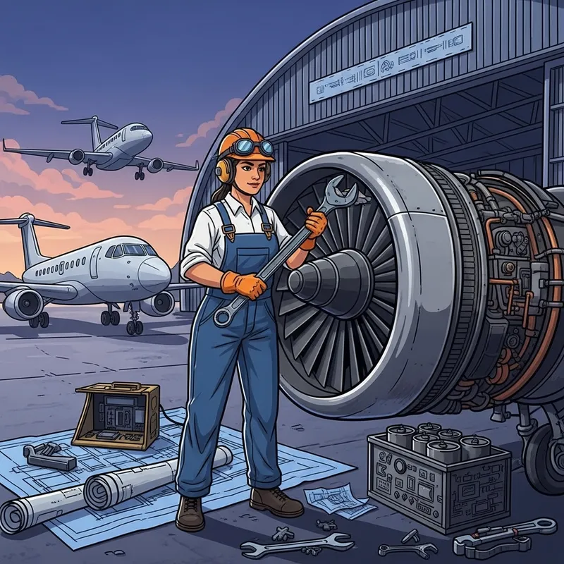 Vector Design for Female Aircraft Engineer Vector Design for Female Aircraft Engineer
