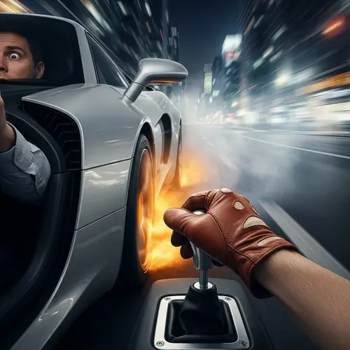 High Velocity Scene - Anonymous Driver in Sleek Sports Car