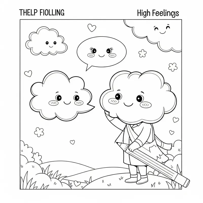Delightful Whimsical Clouds Coloring Page | Kids Art Fun