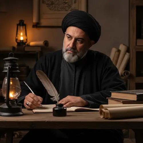 Middle Ages Islamic Scholar in Black Turban