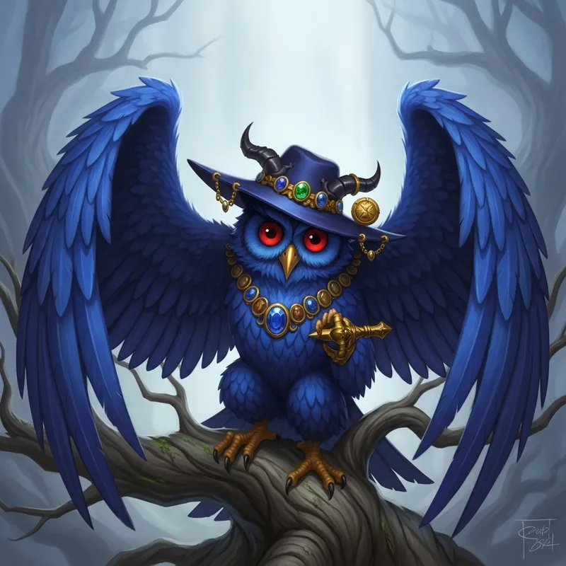 Stolas from Helluva Boss | Owl-Like Demon with Royal-Blue Feathers