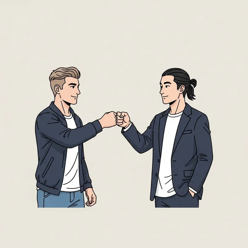 Two Friends Fist Bumping with Camaraderie | Website