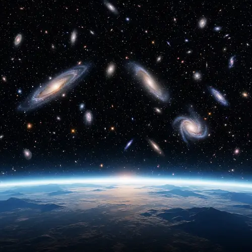 Three-Dimensional Space with Galaxies and Quasars on the Horizon