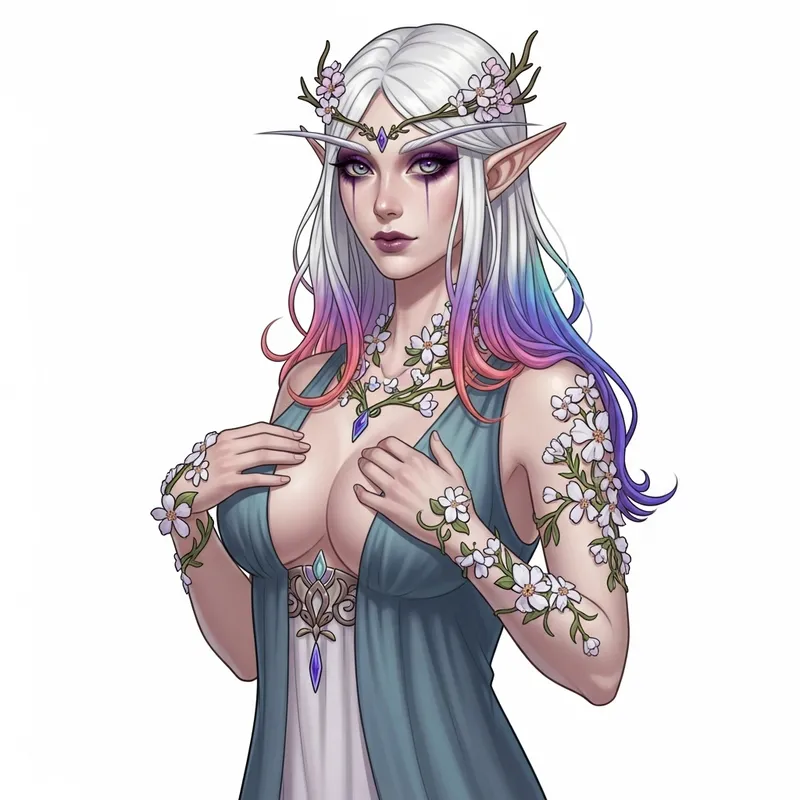 Enchanting Elf with Unique Hair and Mesmerizing Eyes