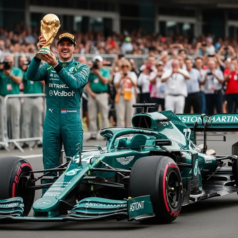Fernando Alonso Aston Martin F1 World Cup Victory
