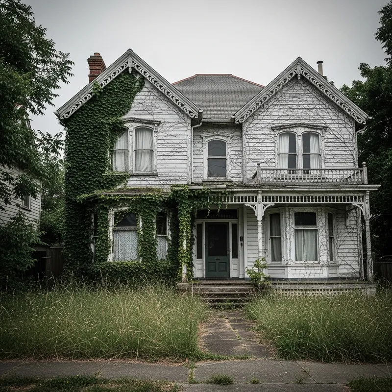 Mysterious Gray Victorian House & Overgrown Secrets