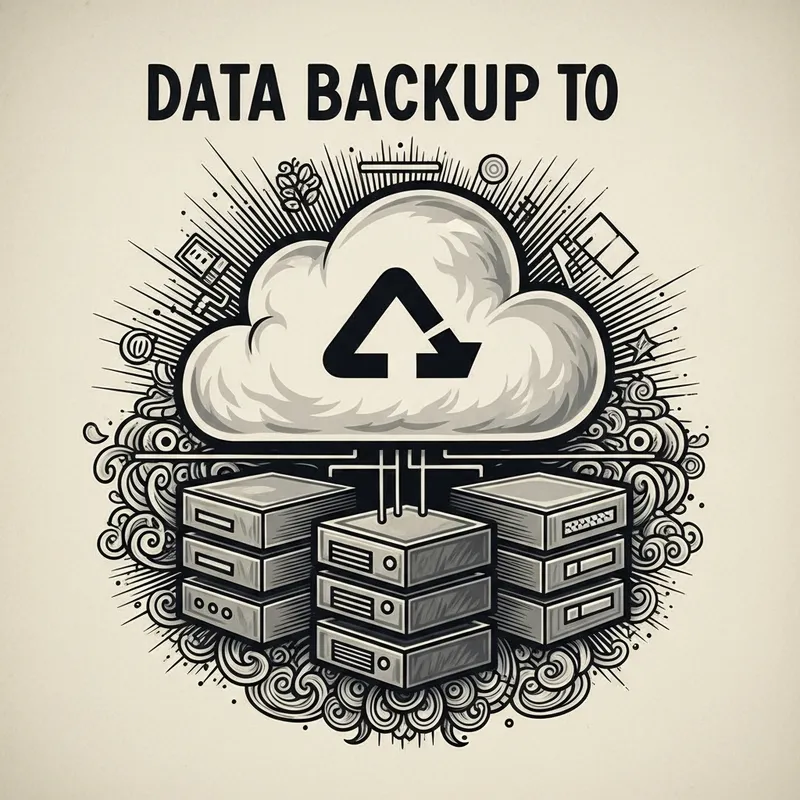 Vintage Data Backup to Cloud Artwork Vintage Data Backup to Cloud Artwork