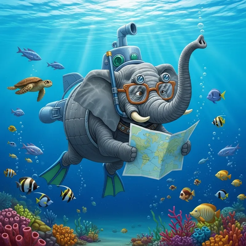 Submarine Elephant: Nearsighted & Whimsical Underwater Creature