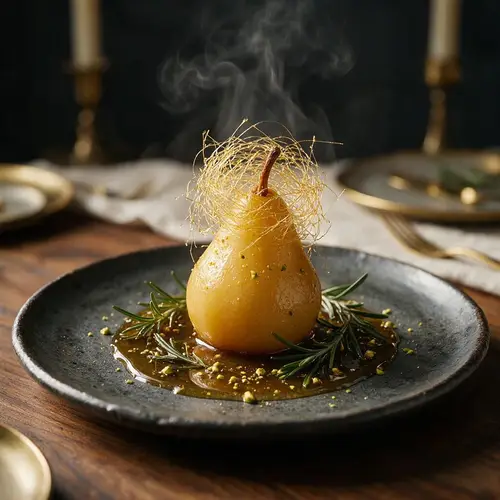 Elegant Pear Dessert Photography Showcase