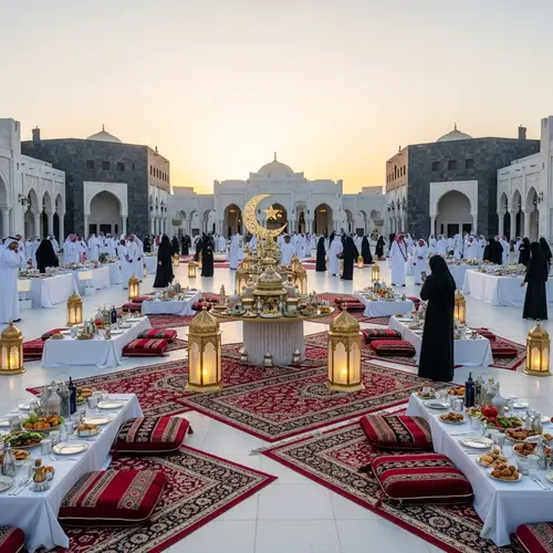 Ramadan Celebration in Qatar with White, Marble Gray, and Black Tones