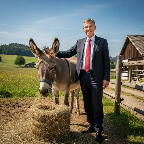 Politician and Donkey: Timeless Appeal of Rural Simplicity